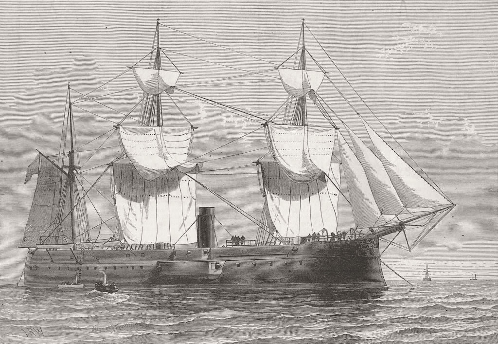 SHIPS. The Japanese Ironclad Foo-Soo 1877 old antique vintage print picture
